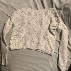 Hollister knitted top with lace detail size Small good condition